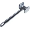 Köttklubbor-Köttmörningsmaskin i aluminiumlegering, rund, silver, ergonomisk köttklubba för köksbiff