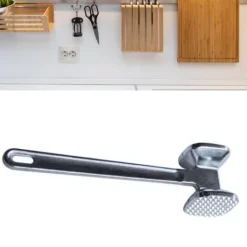 Köttklubbor-Köttmörningsmaskin i aluminiumlegering, rund, silver, ergonomisk köttklubba för köksbiff