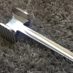 Köttklubbor-Köttmörningsmaskin i aluminiumlegering, rund, silver, ergonomisk köttklubba för köksbiff