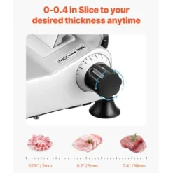 Köttskärare, 10 tum elektrisk deliskärare 48x40x41 cm, justerbar tjocklek, metall