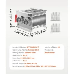 Köttskärare Bladset, 7 mm rostfritt stål, 162x172x125,5 mm