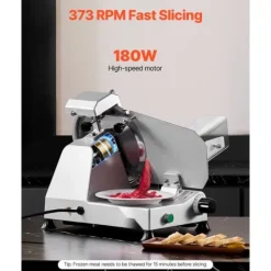 Köttskärare 180W, 10 tum elektrisk Deli, effektiv för kött, bröd och ostskivning