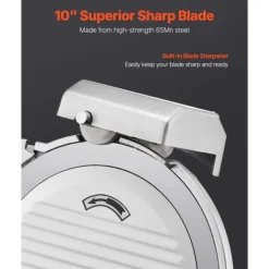 Köttskärare 180W, 10 tum elektrisk Deli, effektiv för kött, bröd och ostskivning