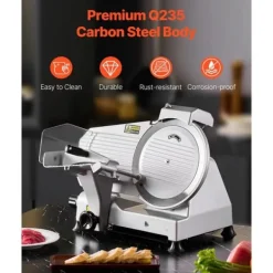 Köttskärare 180W, 10 tum elektrisk Deli, effektiv för kött, bröd och ostskivning