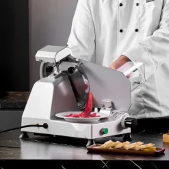 Köttskärare 180W, 10 tum elektrisk Deli, effektiv för kött, bröd och ostskivning