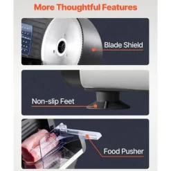 Köttskärare 180W, 7,5-tums Elektrisk Deli Mat Skivare, För Kött, Bröd, Ost