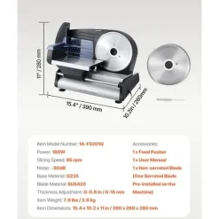Köttskärare 180W, 7,5-tums Elektrisk Deli Mat Skivare, För Kött, Bröd, Ost