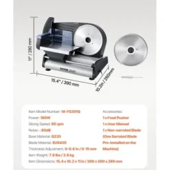 Köttskärare, 39x26x28 cm, Justerbar tjocklek, Rostfritt stål