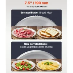 Köttskärare, 39x26x28 cm, Justerbar tjocklek, Rostfritt stål