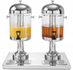 Dryckesautomater-Kylare för Juice-dispenser HENDI 2x 8L (16L) - Stål, Dubbel, med Bricka