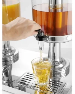 Dryckesautomater-Kylare för Juice-dispenser HENDI 2x 8L (16L) - Stål, Dubbel, med Bricka