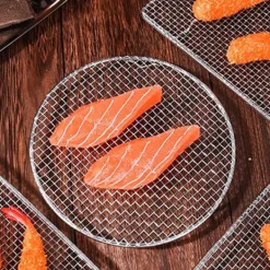 Kylgaller för bakning Rostfritt ståltråd Grillgaller Hög temperaturbeständig Ugnssäker för matlagning Stekning Grillning Stor Rund 18 cm