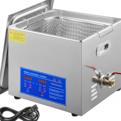 Ultraljudstvätt-15L 60A Ultraschallsrengörare med värme 360W i rostfritt stål för glasögon, smycken, tandproteser, mynt osv. (15L)