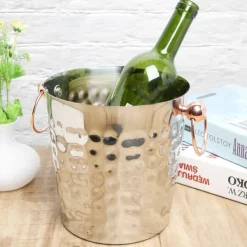 Ishink & Kylare-3L bärbar ishink i rostfritt stål med champagnefat och handtag för hemmabruk i baren