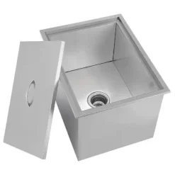 Ishink & Kylare-33L Drop-in islåda vinkylare i rostfritt stål med dräneringsventil och bekvämt lock, genomtänkta detaljer, bred användning