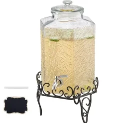 Dryckesautomater-10L Dryckesdispenser, Festdryckesdispenser i Glas, Inklusive Stativ