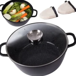13L Gryta med lock – Non stick beläggning – Induktionshäll