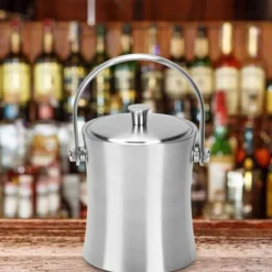 1L Hushålls Rostfritt Stål Ishink Behållare Öl Champagne Fat Flaska Vinredskap
