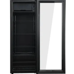 128L Mini-Kylskåp, 8L frys + 120L kyl, För 94 burkar, Tyst drift, Kompressor, LED-ljus, Justerbara hyllor