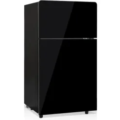 Kylskåp-72L Mini-Kylskåp, Svart glastdörr, 39dB, 7-stegs temperatur, LED-ljus, R600 Kylmedel, Direktkylning, För hem, kontor