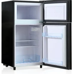 Kylskåp-72L Mini-Kylskåp, Svart glastdörr, 39dB, 7-stegs temperatur, LED-ljus, R600 Kylmedel, Direktkylning, För hem, kontor