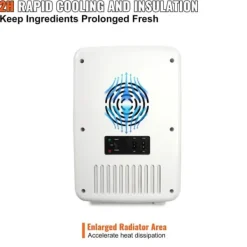 Kylskåp-10L portabelt litet kylskåp för fordon och hem, mini bilkylskåp, kallt och varmt dubbla lägen, tyst drift