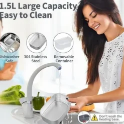 1.5L Rostfri Elektrisk Matlåda 12/24v / 110/220v Bil Lastbil Kontor 80W，grön