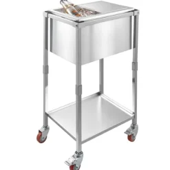 Ishink & Kylare-28L Rullande Kylbox, Utomhus Stående Islåda på Hjul, Utfällbara Handtag, Perfekt för Camping och Picknick