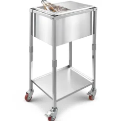 Ishink & Kylare-28L Rullande Kylbox, Utomhus Stående Islåda på Hjul, Utfällbara Handtag, Perfekt för Camping och Picknick