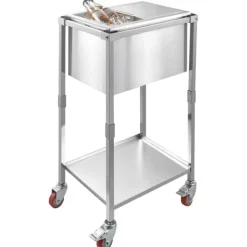 Ishink & Kylare-28L Rullande Kylbox, Utomhus Stående Islåda på Hjul, Utfällbara Handtag, Perfekt för Camping och Picknick