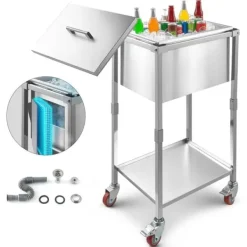 31L Rullande Kylbox, Utomhus Stående Islåda, Praktisk Med Hjulfunktion