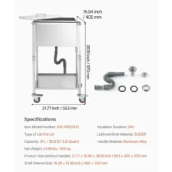 31L Rullande Kylbox, Utomhus Stående Islåda, Praktisk Med Hjulfunktion