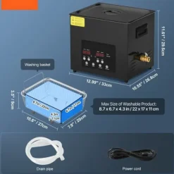 10L Ultraljudsrengöringsmaskin, Korgvärmare och Timer 240W, Nyckelfunktioner för Effektiv Rengöring