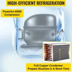 Slushmaskiner-6L 450W slush maskin för hemmabruk, 4 valbara lägen, effektiv kylning, 360° omrörning, lätt att använda, lätt att rengöra
