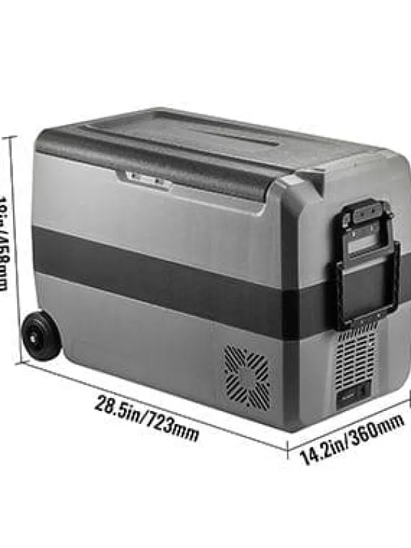 50L 45W 12/24V DC 100-240V AC bärbart bil- och hemkylskåp med kompressor, dubbelzon, APP-kontroll, med bilbatteriskydd