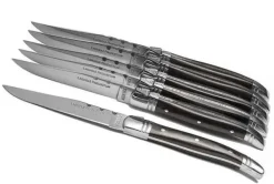 Laguiole Heritage stekknivar 6 st Svart