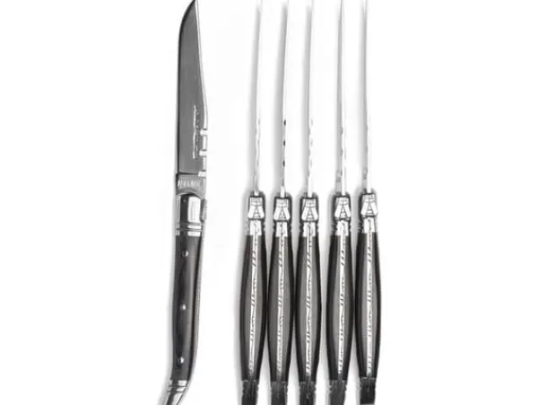 Laguiole Heritage stekknivar 6 st Svart