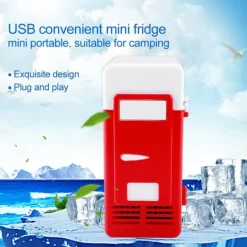 Kylskåp-LED Mini USB Kylskåp USB Kylskåp Dryckesburkar Kylskåp och Värmare Röd