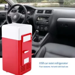 Kylskåp-LED Mini USB Kylskåp USB Kylskåp Dryckesburkar Kylskåp och Värmare Röd