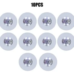 LED-belysta glasunderlägg - Faderr - Set med 10 - Runda - Vit - 3 ljuslägen