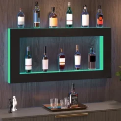 LED-upplyst spritflaskdisplay med RF & App-kontroll, 48 tum barhylla