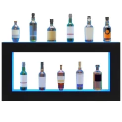 LED-upplyst spritflaskdisplay med RF & App-kontroll, 48 tum barhylla