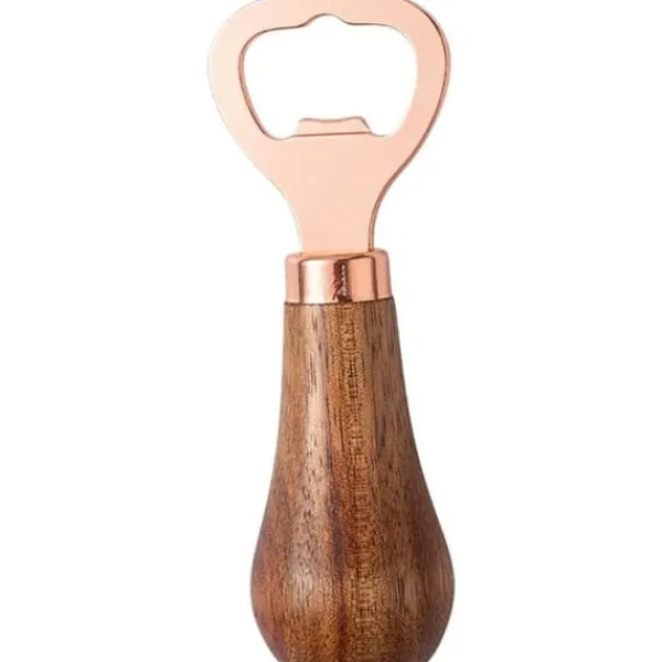 Drinkshakers & Drinkverktyg-Ölflasköppnare med trähandtag, bärbar flasköppnare och verktyg för att ta bort flaskkorken, roséguld