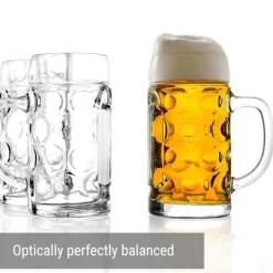 Glas-Ölglas, Ölsejdel, Ölkrus, Ölmugg - set med 6 ölglas ISAR 1 liter