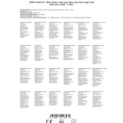 Glas-Ölglas, Ölsejdel, Ölkrus, Ölmugg - set med 6 ölglas ISAR 1 liter