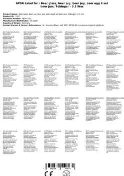 Ölglas, Ölsejdel, Ölkrus, Ölmugg - set med 6 ölglas Tübinger 0,3 liter