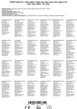 Ölglas, Ölsejdel, Ölkrus, Ölmugg - set med 6 ölglas ISAR 0,5 liter