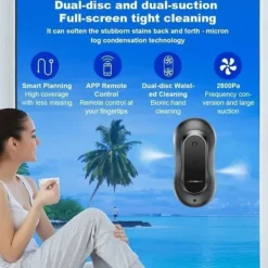 Rengöringsmedel-LIECTROUX Fönsterputningsrobot YW810 - APP-kontroll - Dubbel sprutning - 10 Tvättlappar