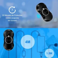 Rengöringsutrustning-LIECTROUX Fönsterputsrobot HCR-10 Svart - 2800 Pa - 30ml tank - Automatisk rengöring - Intelligent självgående fönsterputsrobot