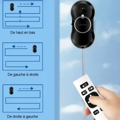 Rengöringsutrustning-LIECTROUX Fönsterputsrobot HCR-10 Svart - 2800 Pa - 30ml tank - Automatisk rengöring - Intelligent självgående fönsterputsrobot